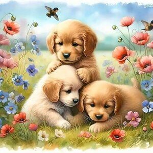 Puppies Playing Diamond Painting Kit